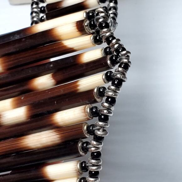 Porcupine Quill Beaded Handmade Choker Necklace 14" - Picture 5 of 13